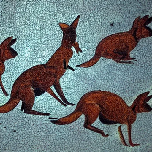 Image similar to kangaroos with fish scales