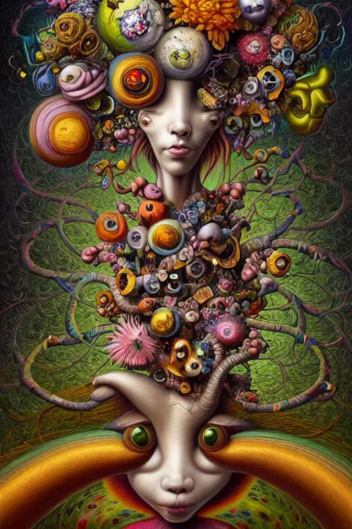Prompt: hyper - maximalist overdetailed painting by espepelen feat naoto hattori. artstation. deviantart. cgsociety. inspired by hieranonymus bosch and heidi taillefer. surrealism infused lowbrow style. hyperdetailed high resolution render by binx. ly in discodiffusion. dreamlike polished render by machine. delusions. sharp focus.