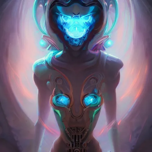 Image similar to portrait of a beautiful cybernetic emanation, by pete mohrbacher and artgerm and wlop, digital art, highly detailed, intricate, fantasy, mystical, Trending on Artstation HQ, deviantart, unreal engine, 4K UHD image