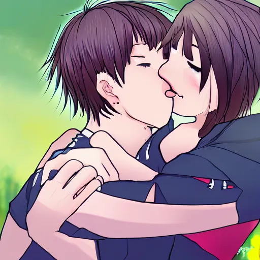 Image similar to teenager girl hugs boy 1 4 yo 1 5 yo innocent love pixiv fanbox