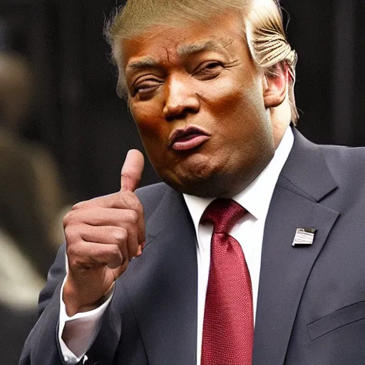 Prompt: black donald trump, photo