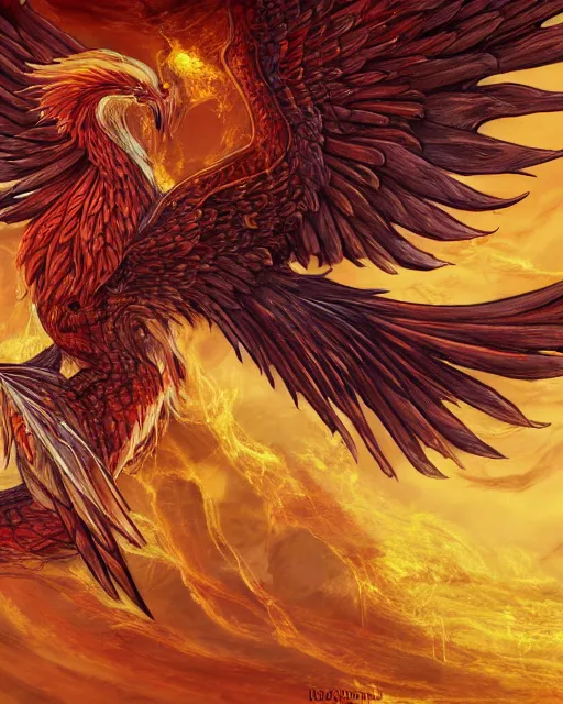 Image similar to ''Wallpaper of a phoenix resting, d&d, fantasy, detailed, digital art, toon, anime, Toon style''