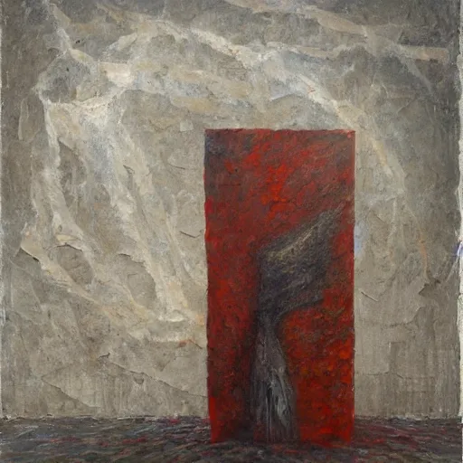 Prompt: an impasto foreboding painting by shaun tan of an abstract forgotten sculpture by the caretaker and ivan seal