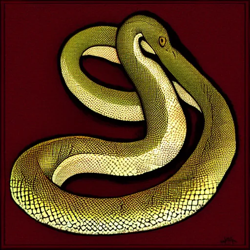 Prompt: Portrait of an elegant snake, digital art