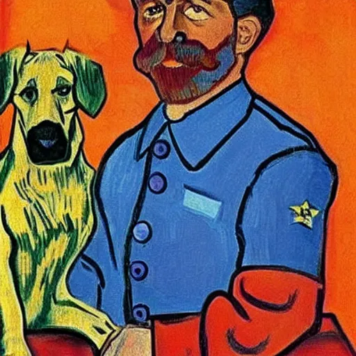 Prompt: scooby doo with stalin portrait, van gogh