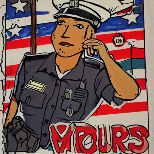 Prompt: all cops are burgers propaganda art,