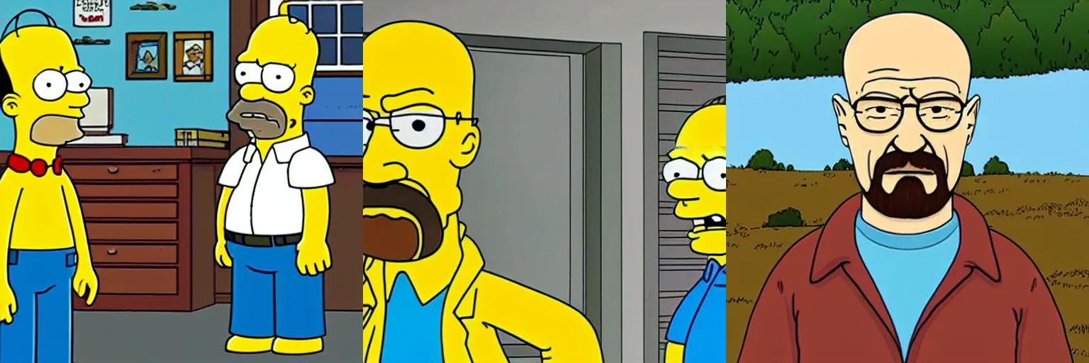 Prompt: Walter White in The Simpsons