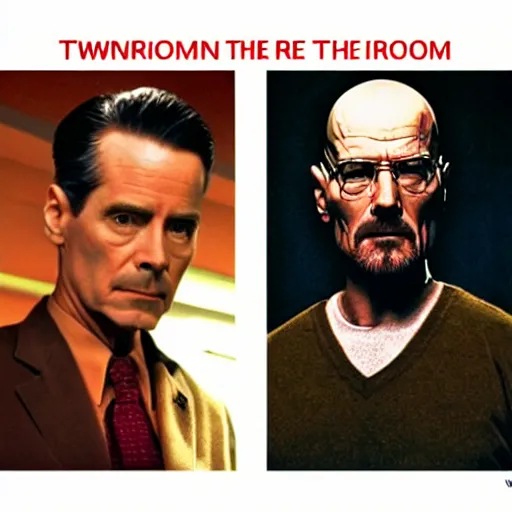 Image similar to twin peaks the red room, agent cooper, walter white