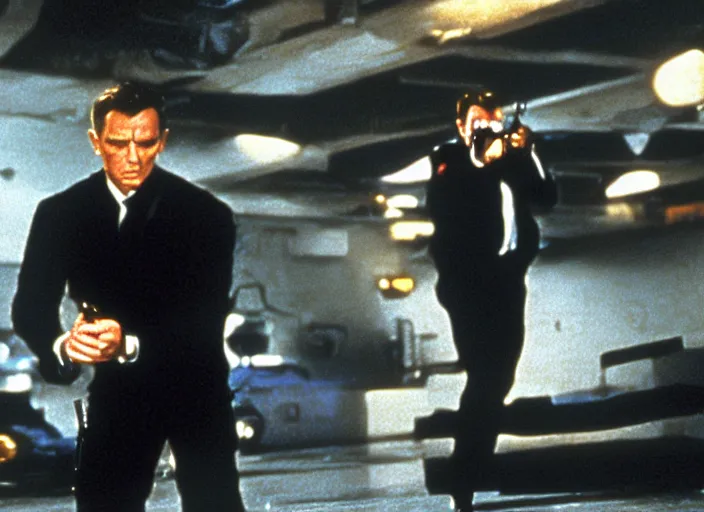 Prompt: scene from the 1 9 9 5 james bond film goldeneye