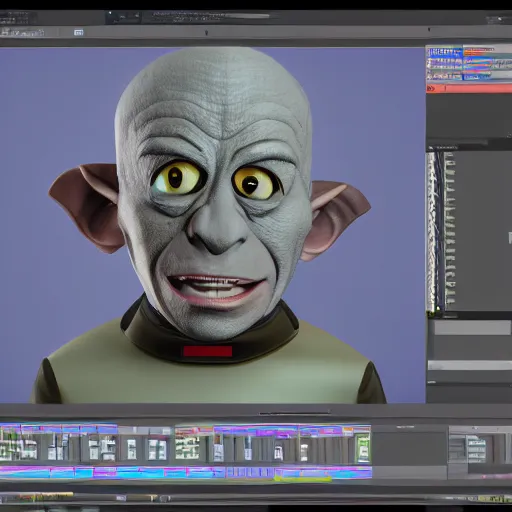 Image similar to an extremely detailed, very accurate 3d ani,mated image of quark the ferengi from star trek, in emoji form, rendered in unreal engine, high octane