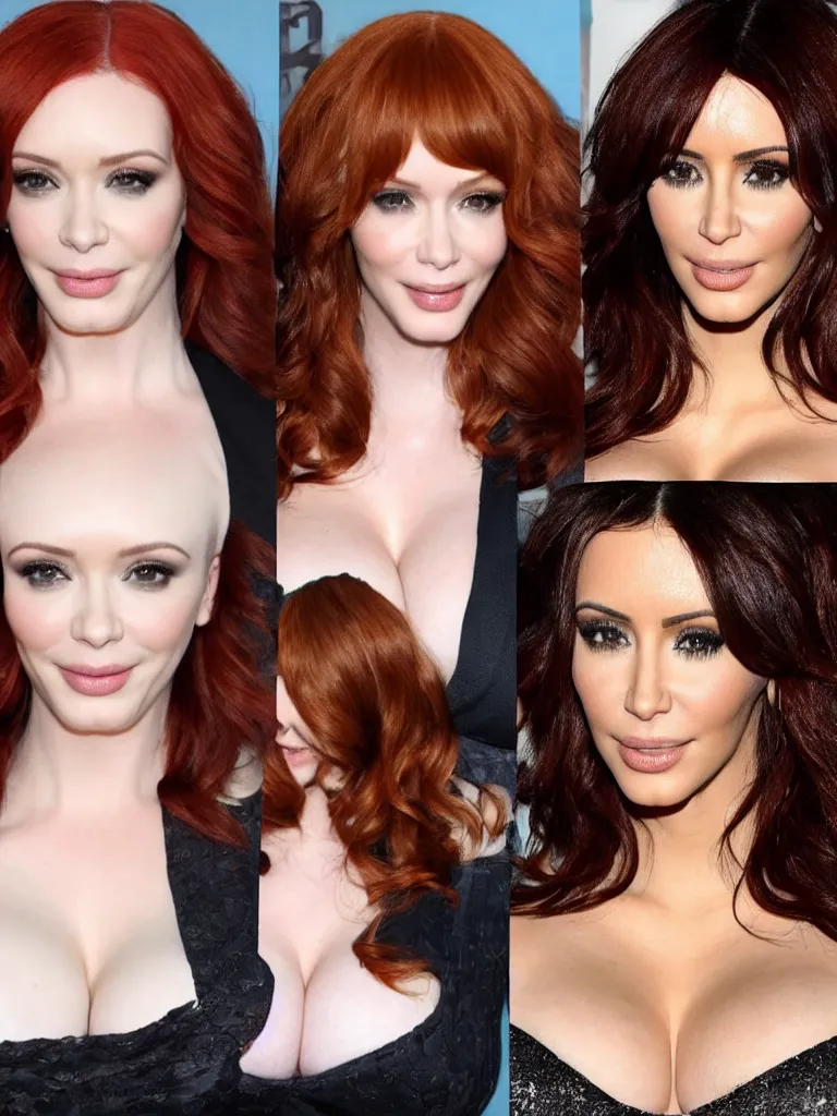 Prompt: christina hendricks kim kardashian