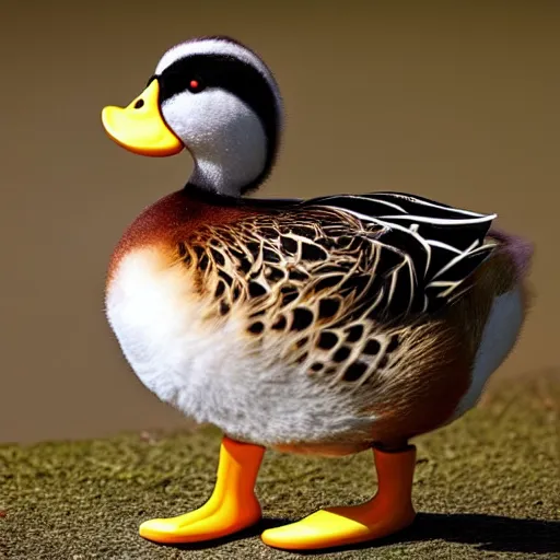 Image similar to a duck holding a knife