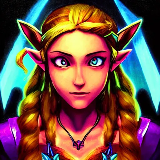 Image similar to detailed digital art of zelda, beautiful dramatic lighting.