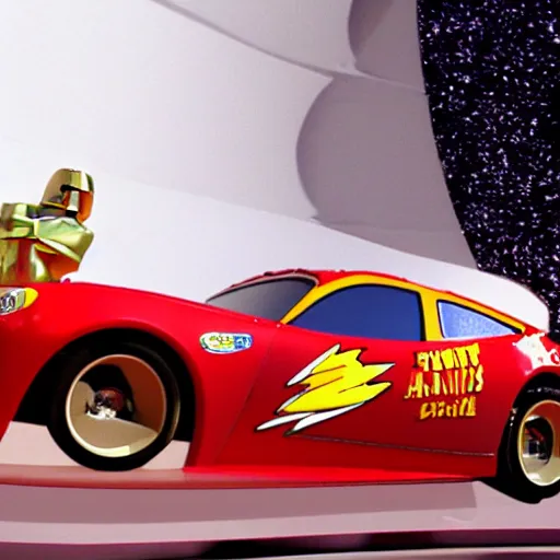 Image similar to photo of lightning mcqueen on stage at the academy awards