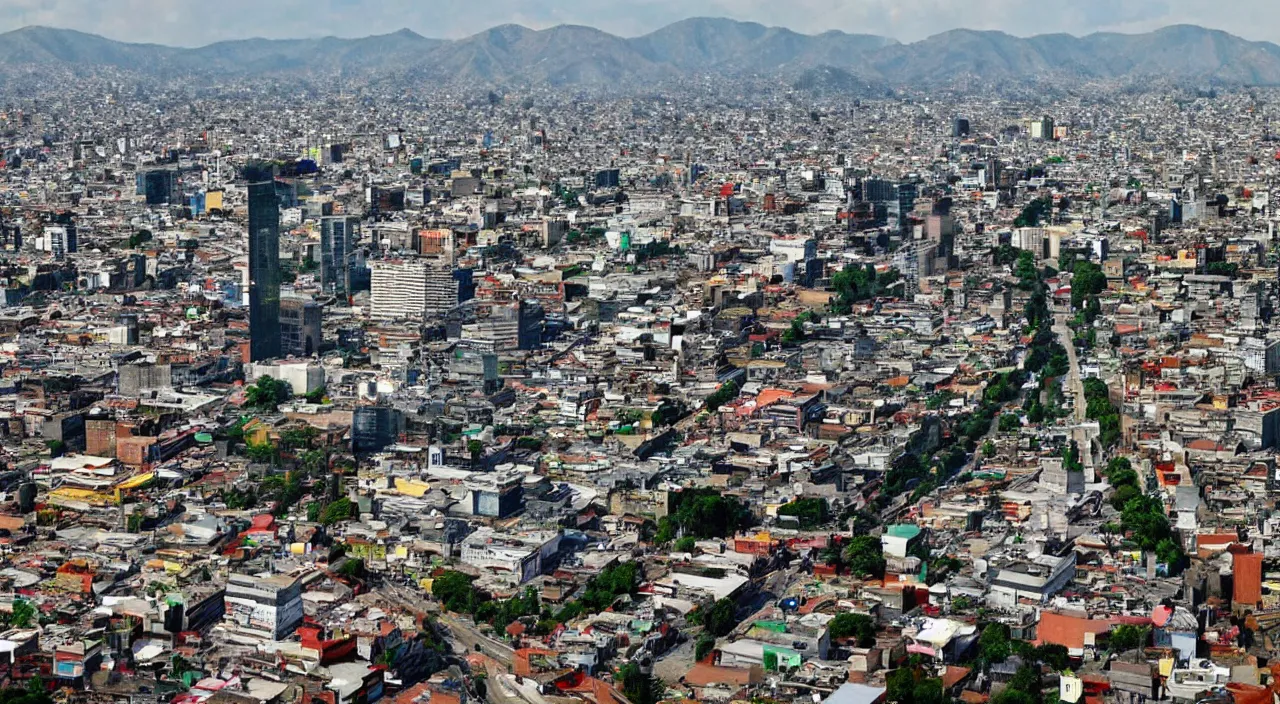 Image similar to Mexico City, hyperrealistic, beautiful