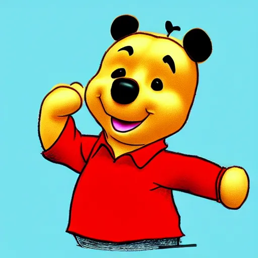 Image similar to Xi Jinping as Winnie the Pooh, trending on artstation and stuff