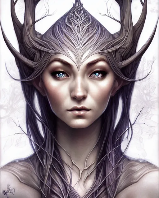 Image similar to digital art, centered elven with short haire made with intricate roots, by james jean and by artgerm, by ross tran, ultradetailed, charachter design, concept art, trending on artstation,