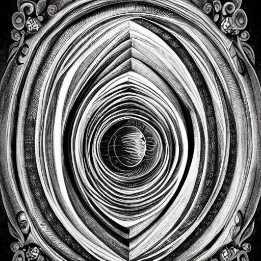 Image similar to golden ratio, circles, squares, perfection, intricate, sublime, heavenly, doorway, detailed, pencil art, spirals, astronaut opening door that shows the universe illustrated by davinci