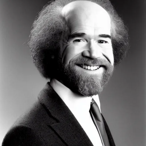 Image similar to bob ross without hair