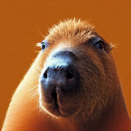 Prompt: Capybara drinking mate, cute, photorealistic art, album cover