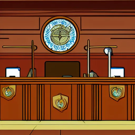 Prompt: courtroom art, lineart