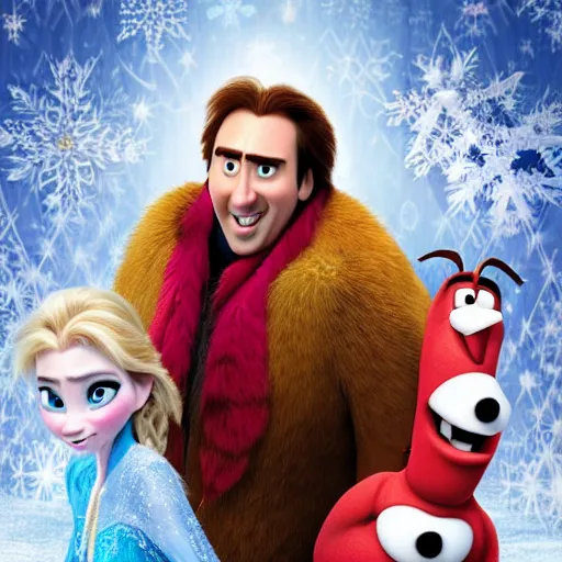 Prompt: nic cage in frozen,