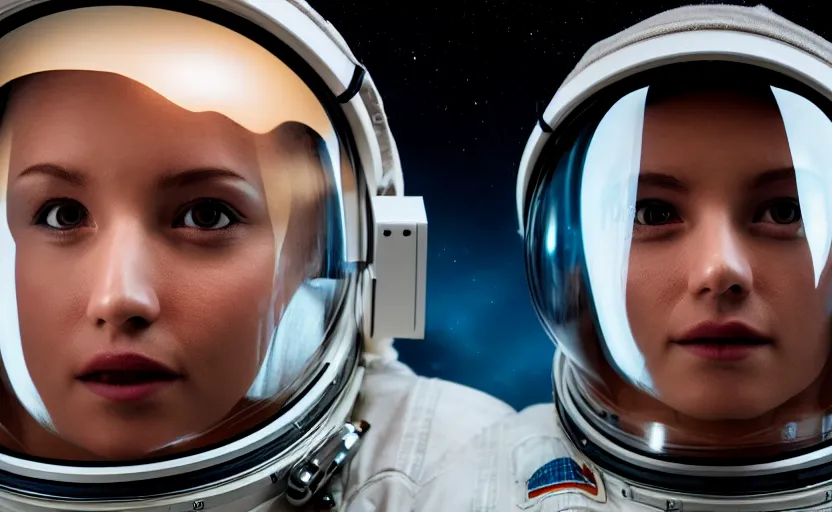 Image similar to studio photography of an astronaut, detailed face, cinematic lighting, 8 k