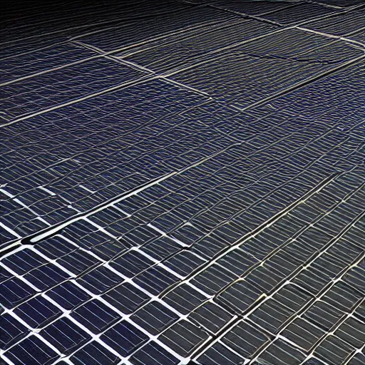 Prompt: highly detailed grid scale solar panels, concept art, character art, studio lightning, bright colors, intricate, masterpiece, photorealistic, hyperrealistic, sharp focus, high contrast, Artstation HQ, DeviantArt trending, 4k UHD, Unreal Engine 5