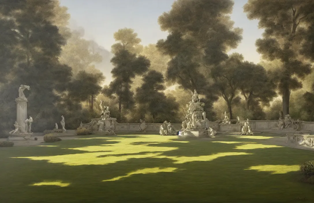 Image similar to light and shade should blend without lines or borders, in the manner of smoke the space in the painting extends to incorporate the actual space in which we the spectators stand fusing the pictorial and real world the precision of drawing makes the final effect that of a shallow relief sculpture combine two traditional themes royal garden design by andre le notre
