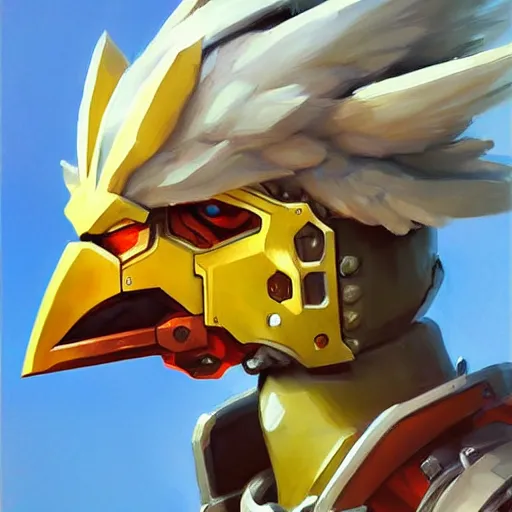 Prompt: greg manchess portrait painting of fully armored chocobo as overwatch character, medium shot, asymmetrical, profile picture, organic painting, sunny day, matte painting, bold shapes, hard edges, street art, trending on artstation, by huang guangjian and gil elvgren and sachin teng