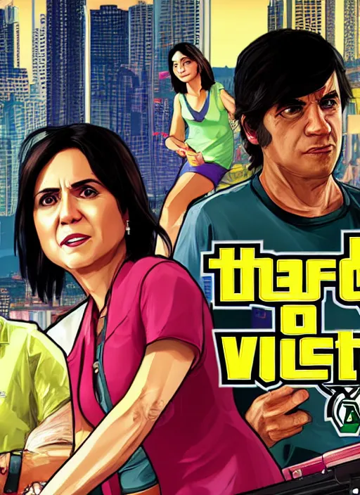 Image similar to leni robredo in gta v game box art by stephen bliss, detailed cover artwork, gta v, gta v loading screen