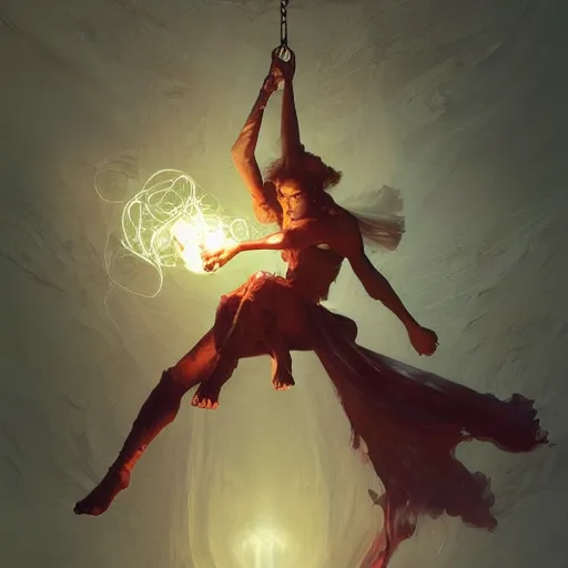 Image similar to concept illustration of an ancient glowing magic spell book suspended in mid-air. glowing light, intricate, elegant, digital painting, concept art, smooth, sharp focus, illustration, from Metal Gear, by Ruan Jia and Mandy Jurgens and Artgerm and William-Adolphe Bouguereau