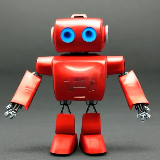 Prompt: cute little robot inside action-figure box, sleek design, 33mm, award winning photo