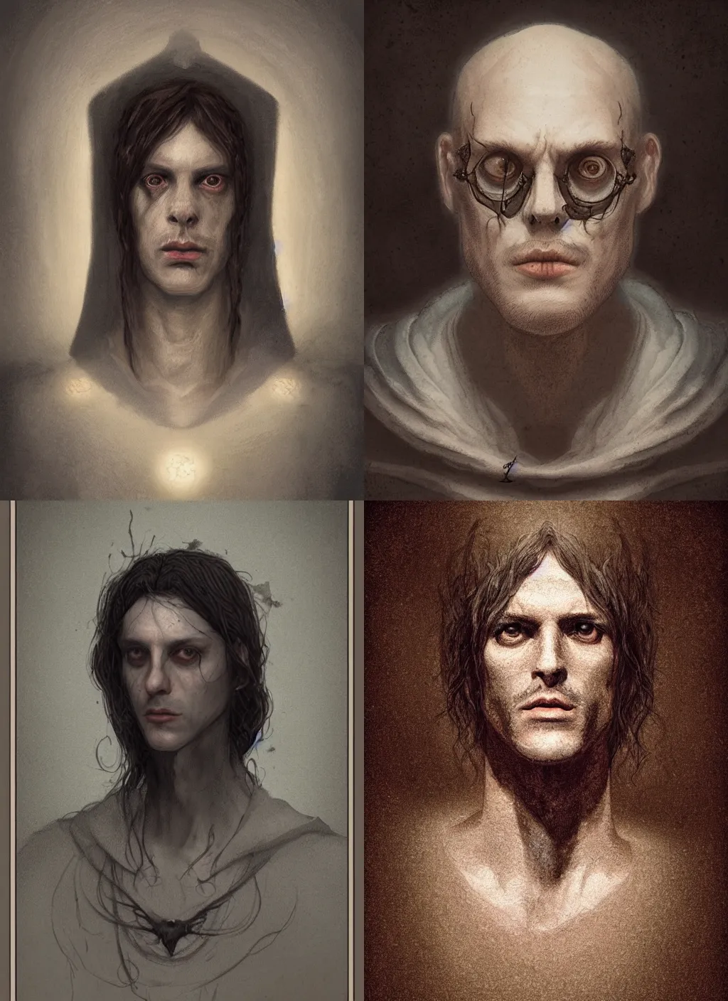 Prompt: portrait of Merlin in marc simonetti and emil melmoth style , cinematic lighting