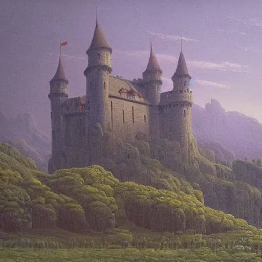 Image similar to a painting of a castle, in the style casper david friedrich.