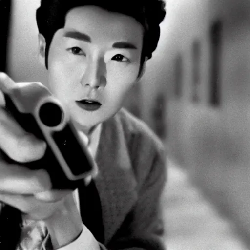 Image similar to 1950s Korean thriller film noir, 35mm film, Cooke Varotal 20-100mm T3.1