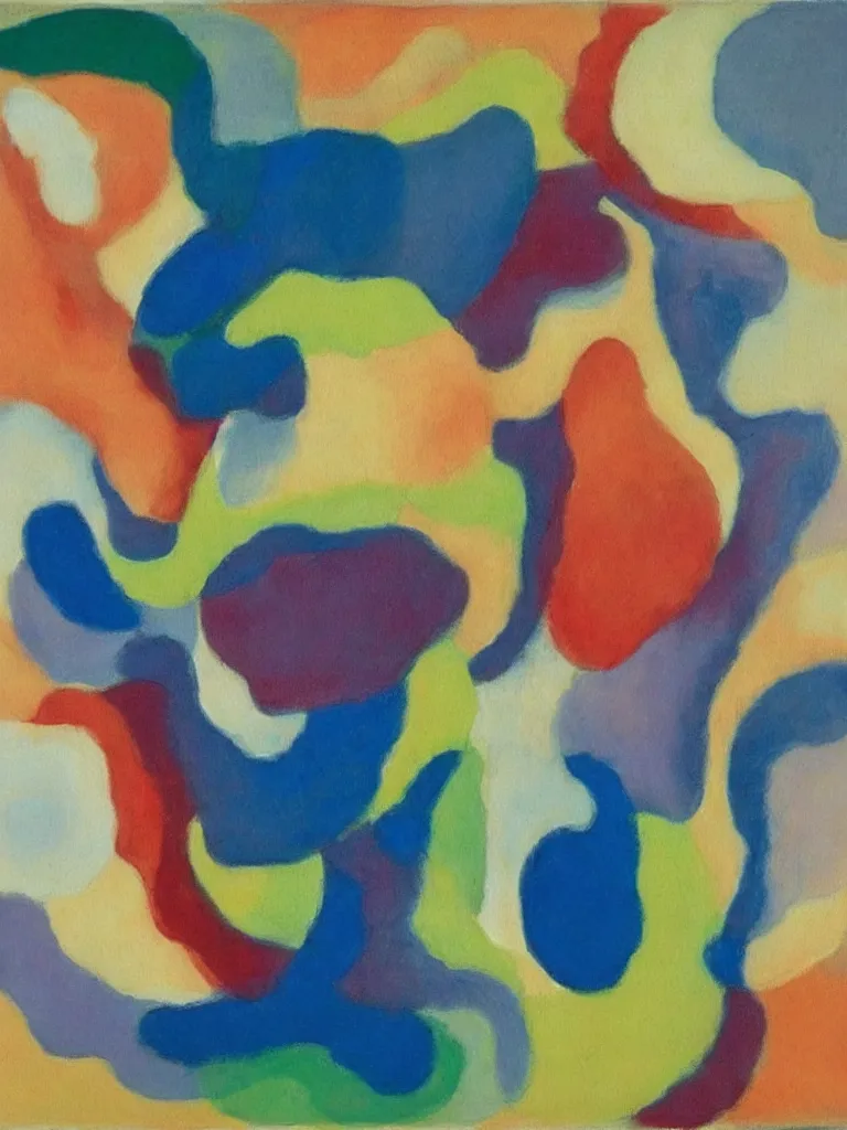 Image similar to an abstract painting by georgia o'keeffe, pastel color scheme,