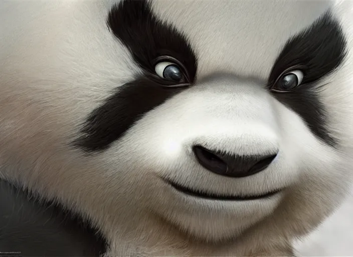 Image similar to award - winning detailed concept art of a cute iconic anthropomorphic panda character. art by wlop on bcy. net, realistic. detailed feathers, art by cheng yi. artstationhd, artgerm, 3 dcg, pixar zootopia. 3 d rendering, high quality model sheet, disney. model sheet detailed