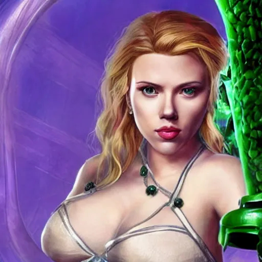 Image similar to Scarlett Johansson as Ivy from Soul Calibur