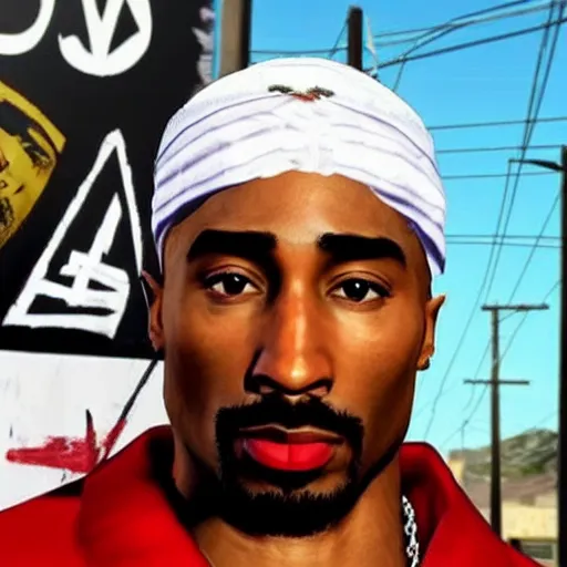 Prompt: Tupac in GTA V