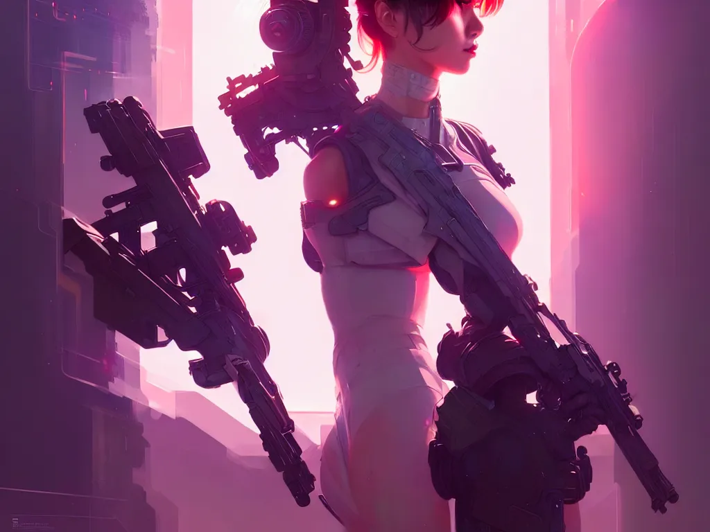 Prompt: portrait futuristic solider girl, in future tokyo neon light towertop, ssci - fi and fantasy, intricate and very very beautiful and elegant, highly detailed, digital painting, artstation, concept art, smooth and sharp focus, illustration, art by tan zi and ayanamikodon and alphonse mucha and wlop