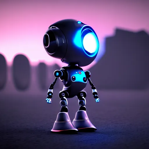 Prompt: a cute little robot. super realistic 8 k render of a dark hooded powerful elegant, cinematic composition