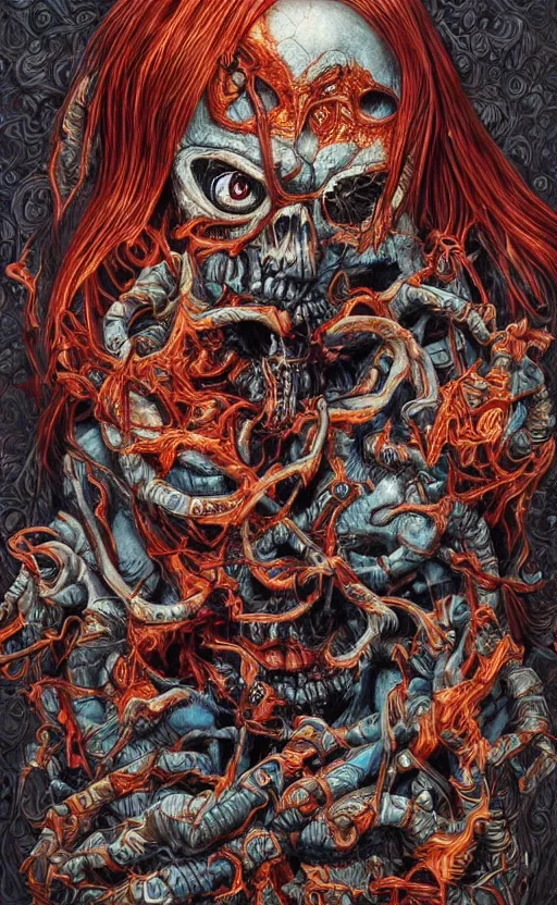 Prompt: amazing intricate detailed painting. disturbing, twisted, dark, evil. vibrant colors. cure, lovely, funny, beautiful, amazing. trending on artstation.