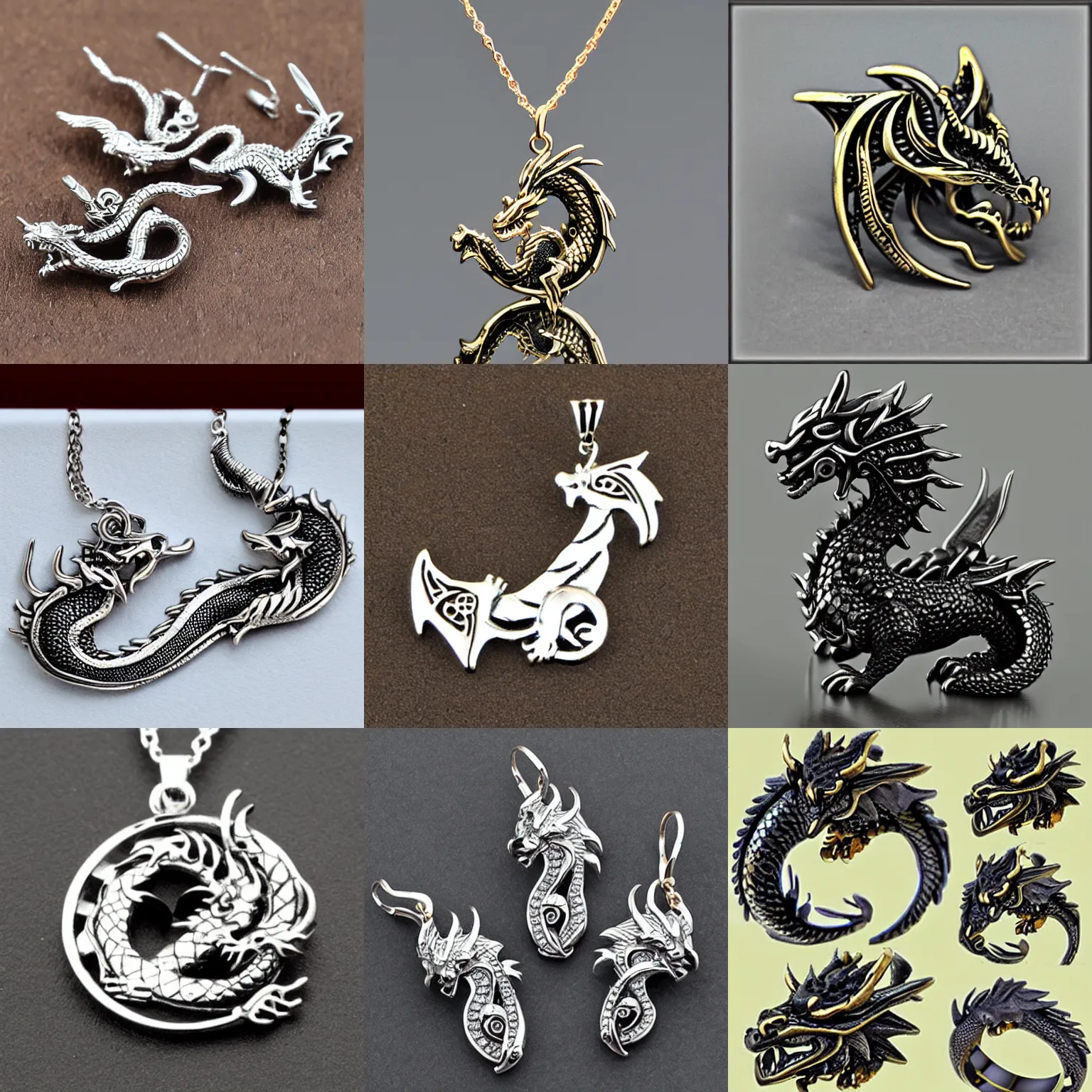 Prompt: dragon jewelry