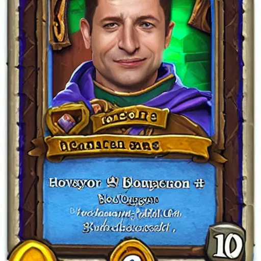 Image similar to Zelenski on Hearthstone card