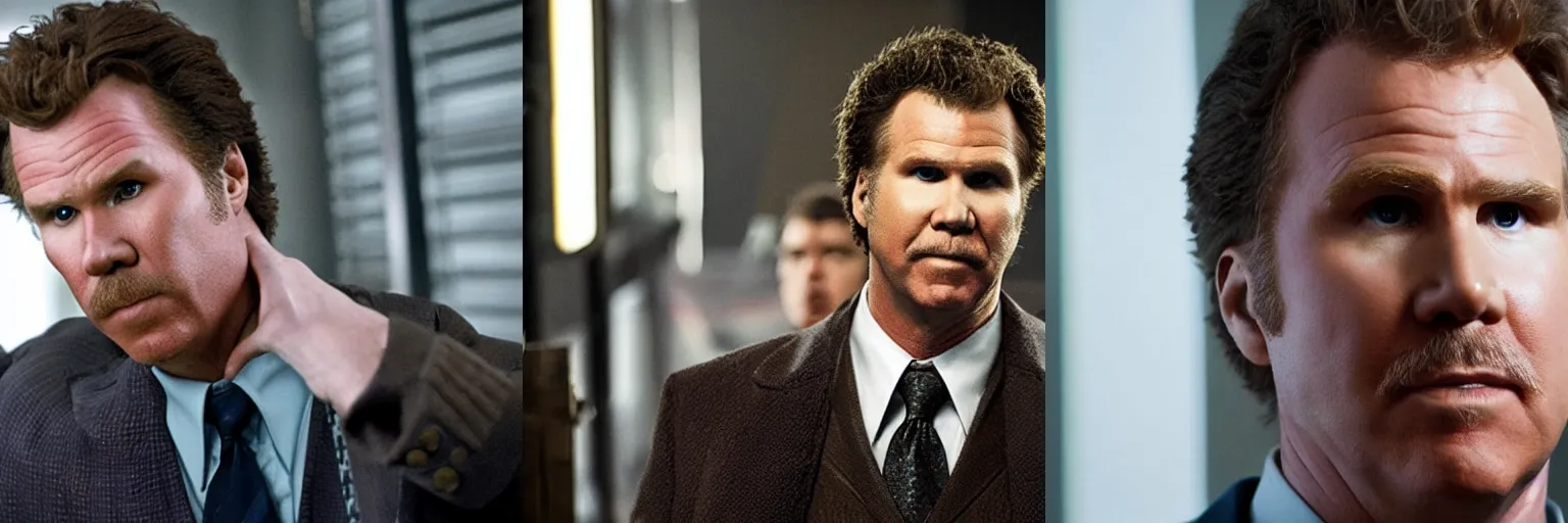 Prompt: close - up of will ferrell as a detective in a movie directed by christopher nolan, movie still frame, promotional image, imax 7 0 mm footage