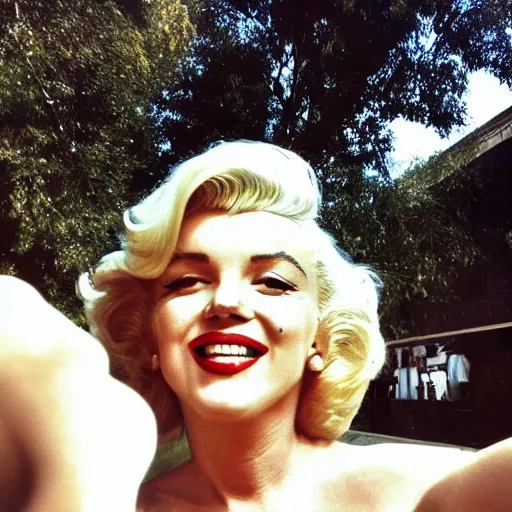 Image similar to iPhone selfie of Marilyn Monroe in Los Angeles 2019