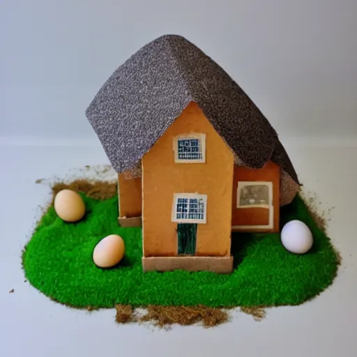 Image similar to a house made of eggs