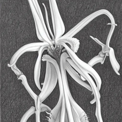 Image similar to detailed drawing of a ghost orchid, royal horticultural society, fine detail