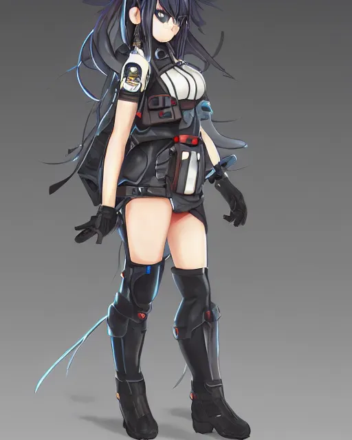 Prompt: full body portrait of anime girl in mechanic armor in night tokyo by makoto sinkai, perfect face, fine details